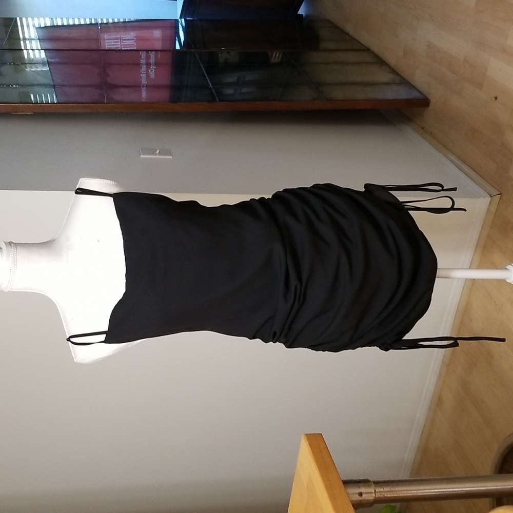 Forever 21 Black Mini Dress Adjustable Spaghetti Straps Adjustable Length Sexy